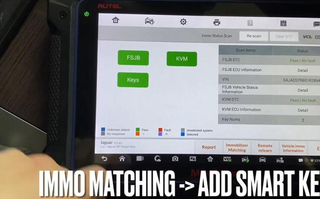 AUTEL IM608 JAGUAR XF SV8 2011 ADD SMART REMOTE BY OBD-7
